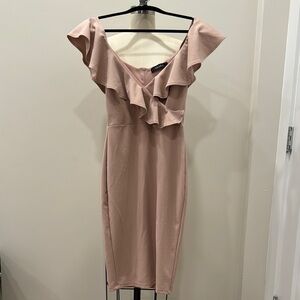 NWOT Akira Ruffled Blush Pink Dress